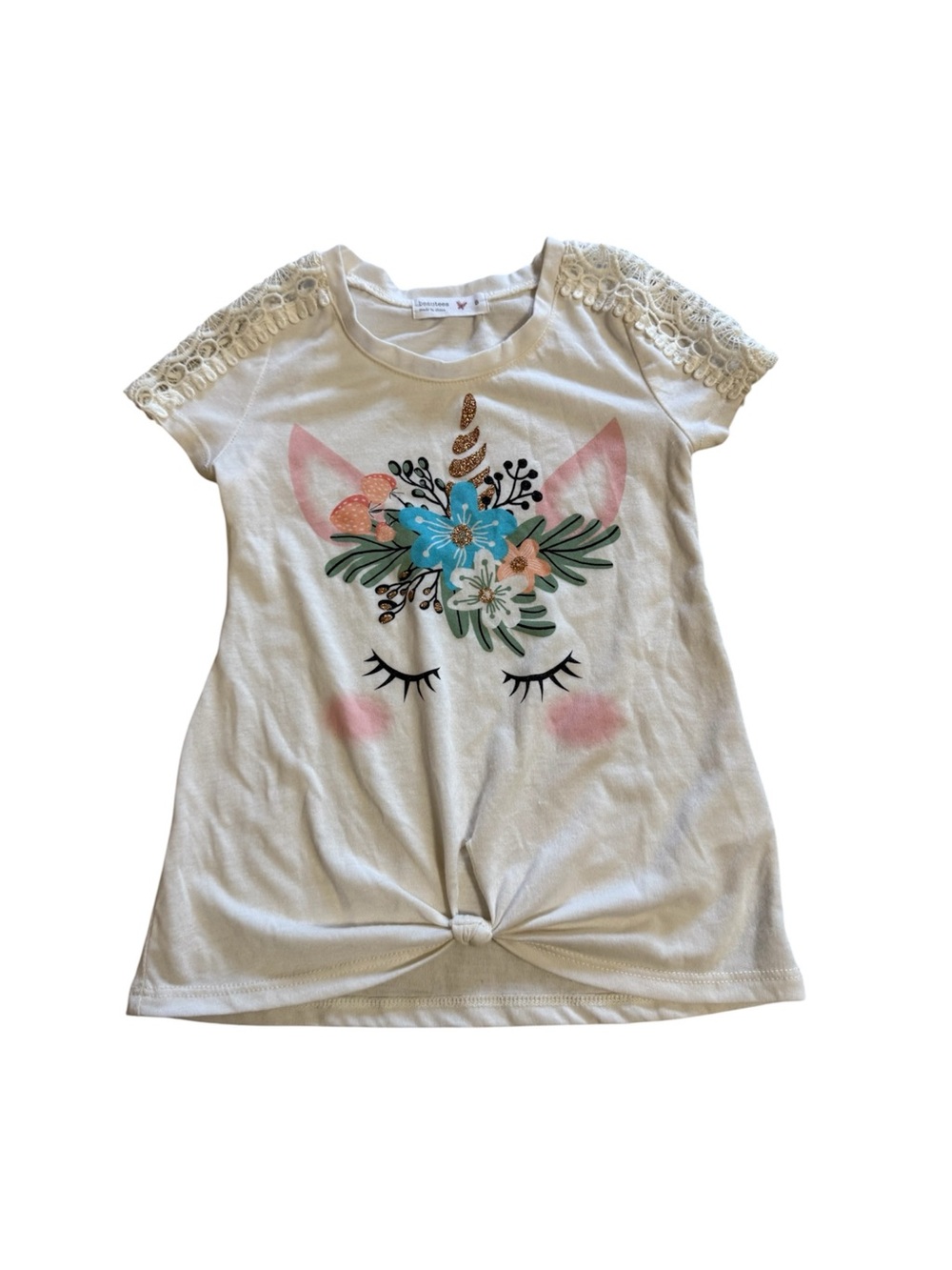 Beautees Unicorn Face Flowers Girls Size 5